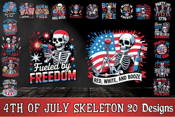 4th of July Skeleton SVG Bundle Review for Real Embroidery Use