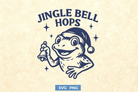 Jingle Bell Hops SVG PNG Funny Frog