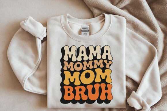 Mama Mommy Mom Bruh Svg: Retro Charm for Modern Embroidery Projects